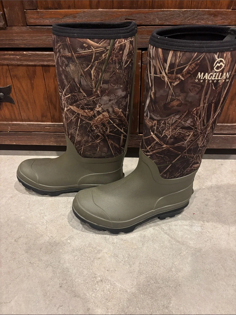 Magellan Outdoors Olive Green and Brown Camo Men's Waterproof Boots